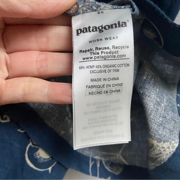 Patagonia hemp organic cotton printed button up short sleeve Sz XXL - Picture 7 of 9